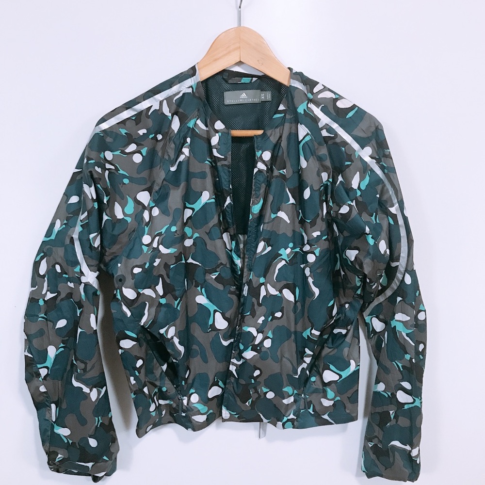 Adidas x Stella Mccartney blue camo windbreaker
